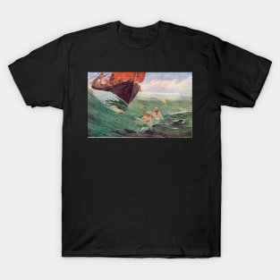 Mermaids luring Sailors to their death on the rocks T-Shirt